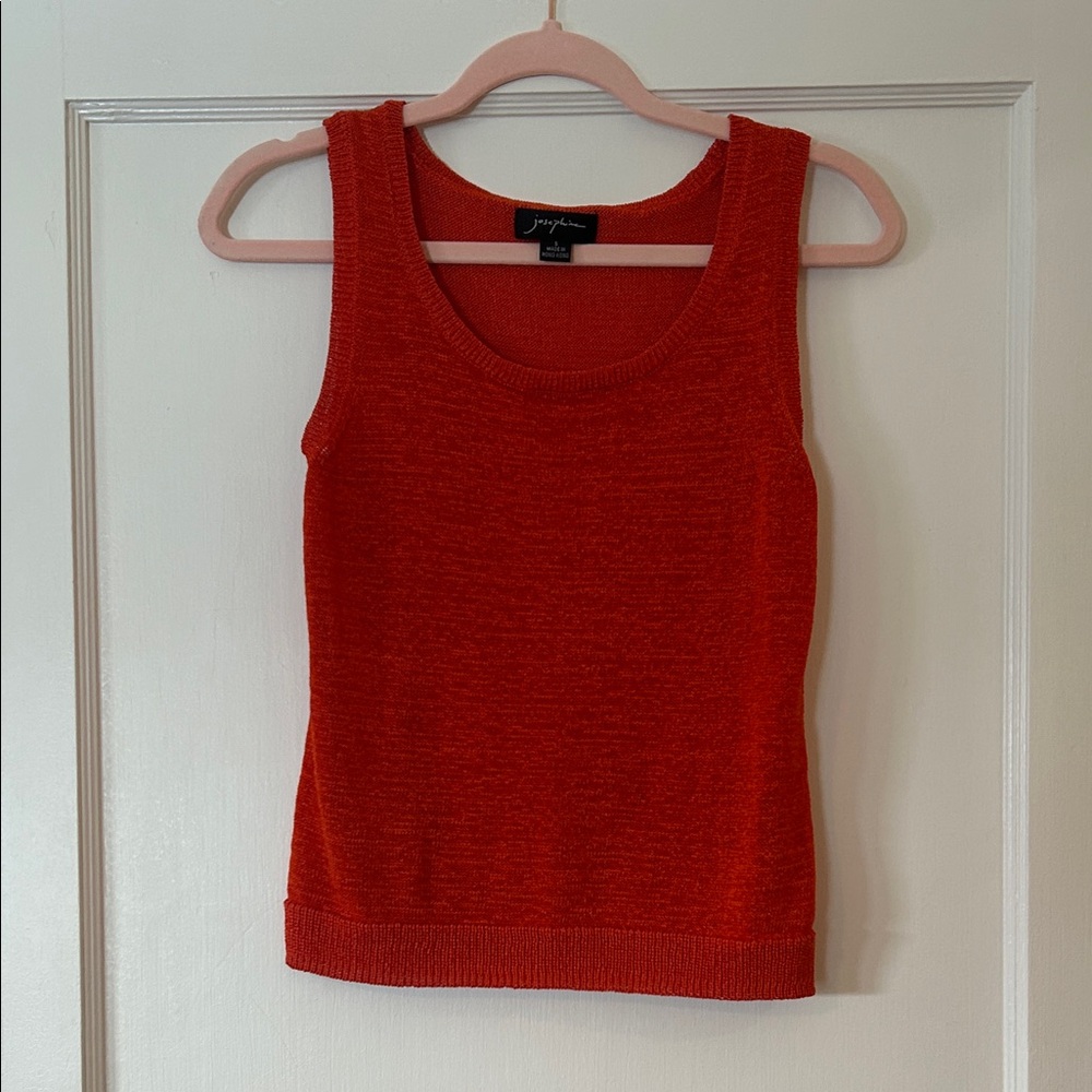 Joseph Vibrant Burnt Orange Woven Top
